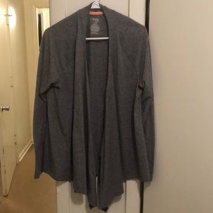 Dark gray cardigan.